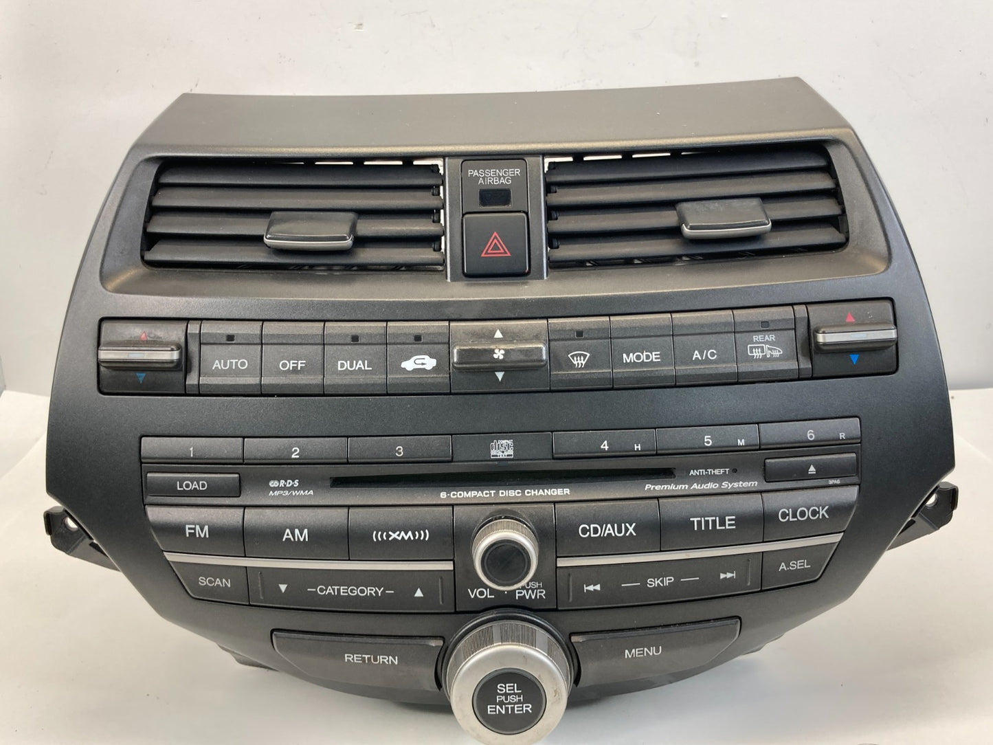 08-11 Honda Accord AM FM CD Player Radio Receiver W/ Air Vent 77260TE0A500 OEM