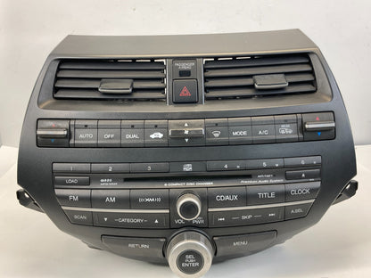 08-11 Honda Accord AM FM CD Player Radio Receiver W/ Air Vent 77260TE0A500 OEM