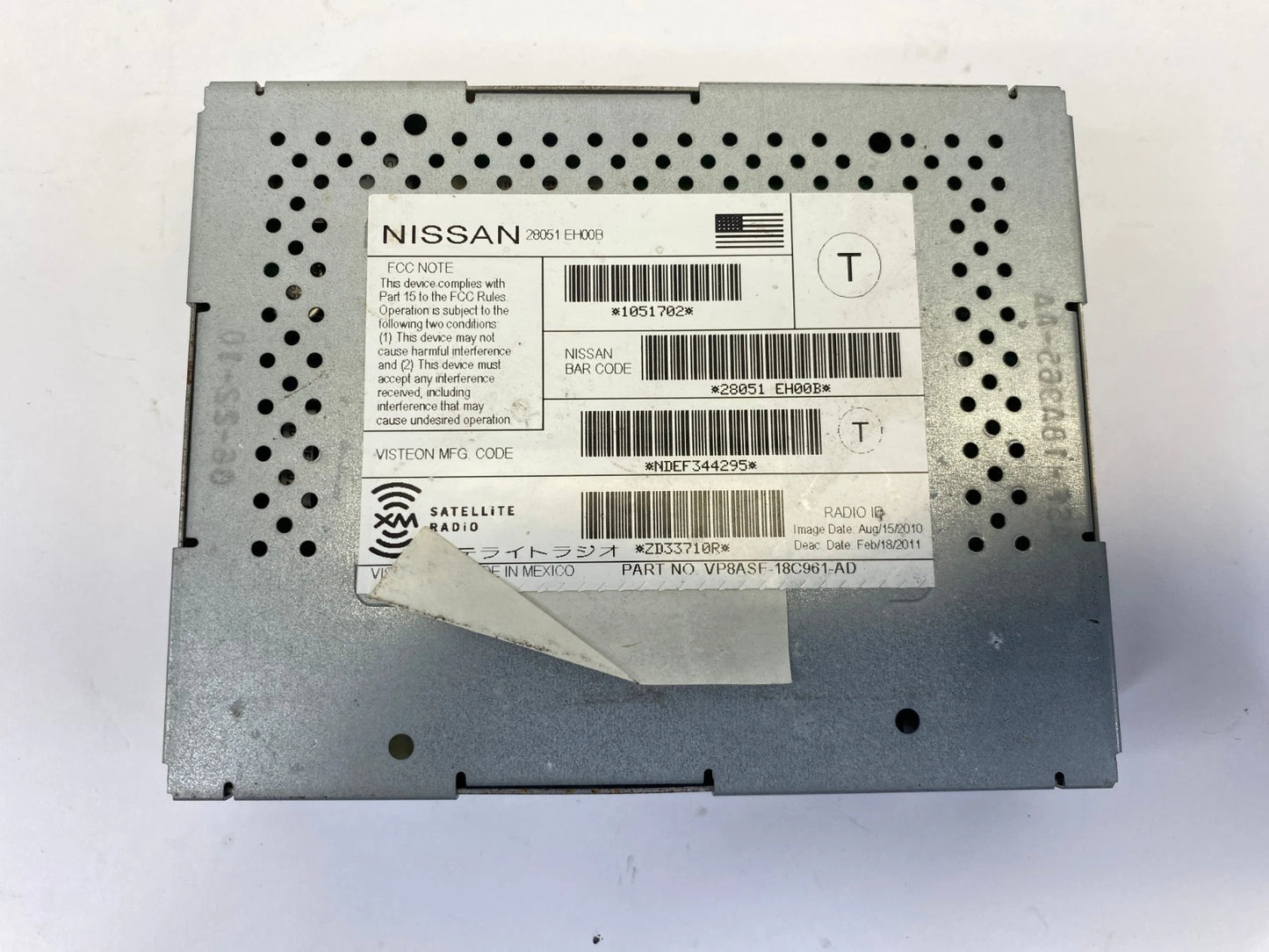 2009-2014 NISSAN MURANO XM SATELLITE RADIO CONTROL MODULE OEM 28051-EH00B