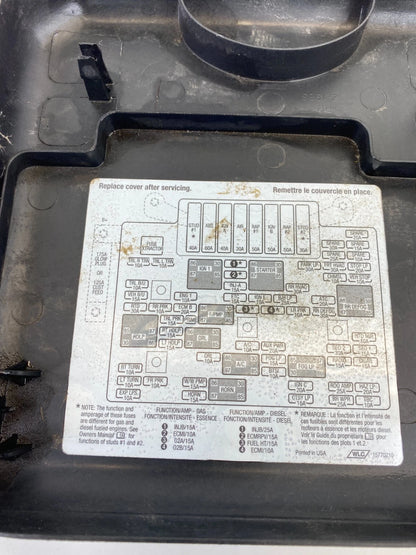 2000 GMC YUKON 5.3L 16V A/T ENGINE FUSE RELAY BOX COVER CAP LID 15770210 OEM