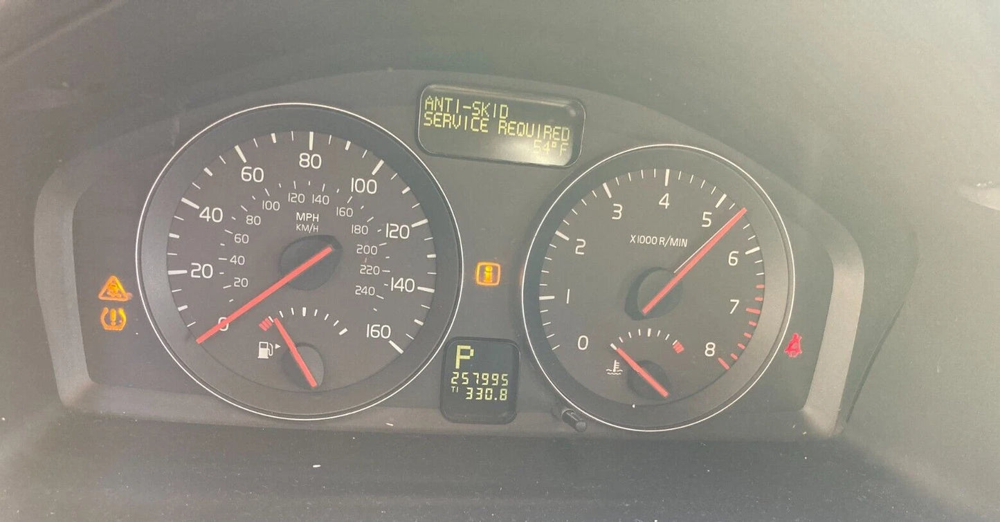 08-11 VOLVO S40 2.4L SPEEDOMETER INSTRUMENT CLUSTER GAUGES 36002435 257K MILES