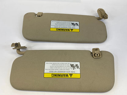 14-17 HYUNDAI ACCENT SUNVISOR SUN VISORS SHADE PAIR SET LH RH TAN W/ MIRROR OEM