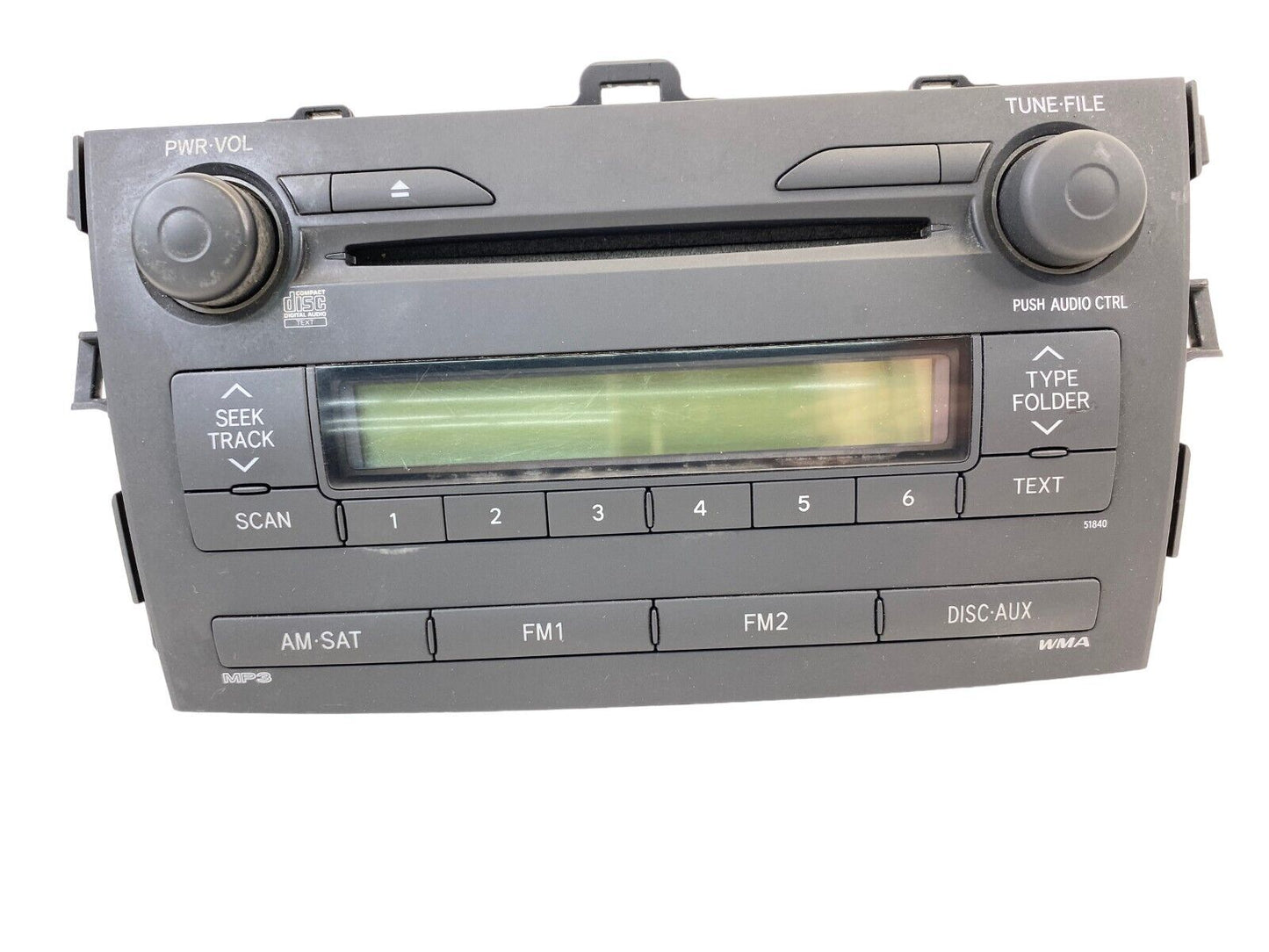 09 10 Toyota Corolla Radio AM/FM Radio CD MP3 WMA Player Receiver 86120-12B30