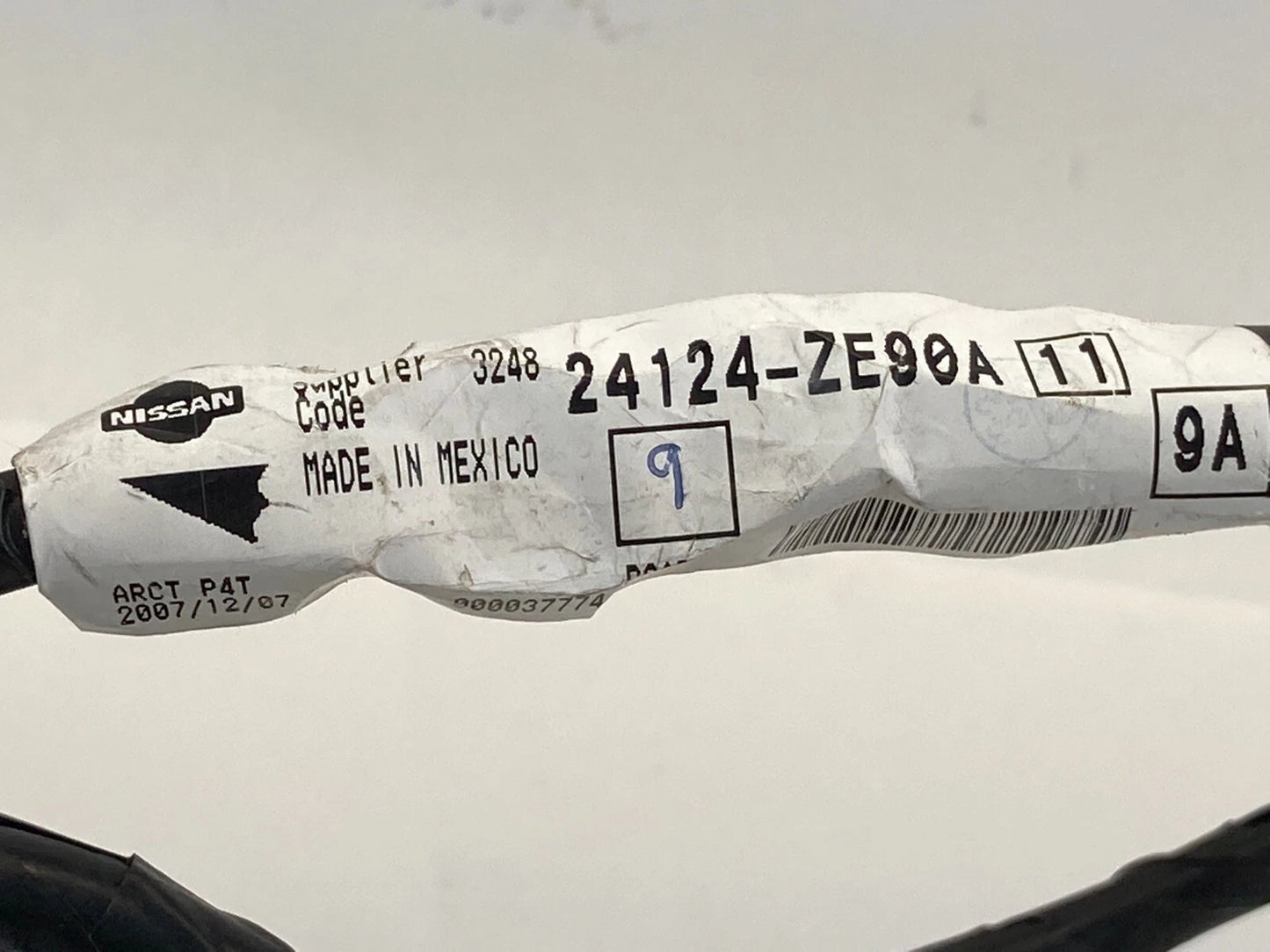 07-12 NISSAN SENTRA FRONT RIGHT SIDE DOOR HARNESS WIRING WIRE 24124-ZE90A OEM