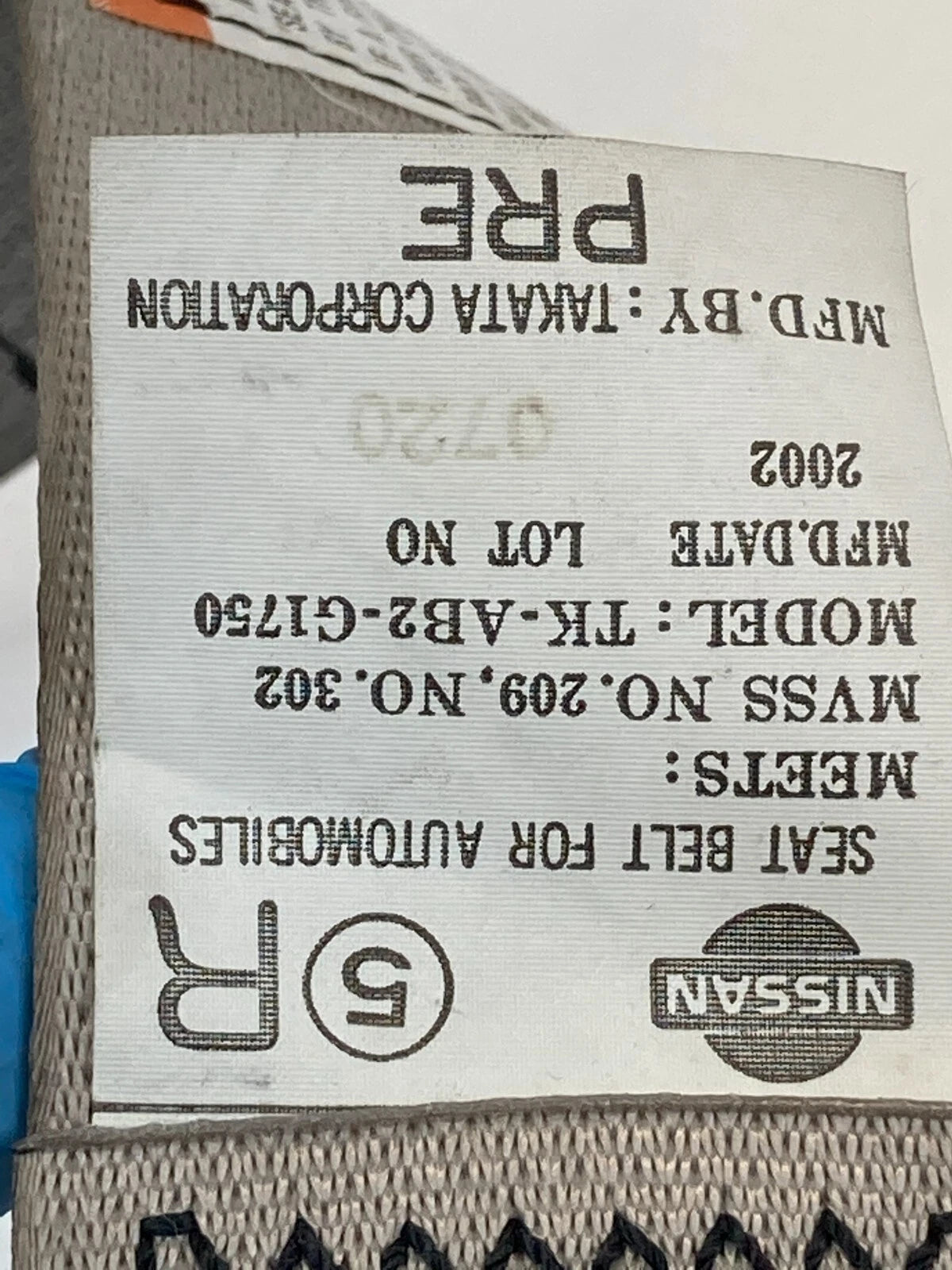 02 03 INFINITI QX4 SUV FRONT RIGHT SEAT BELT SHOULDER RETRACTOR TK-AB2-G1750 OEM