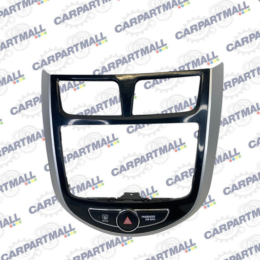 12-17 Hyundai Accent Dash Radio Bezel Trim Bezel w/ Hazzard Switch Button OEM