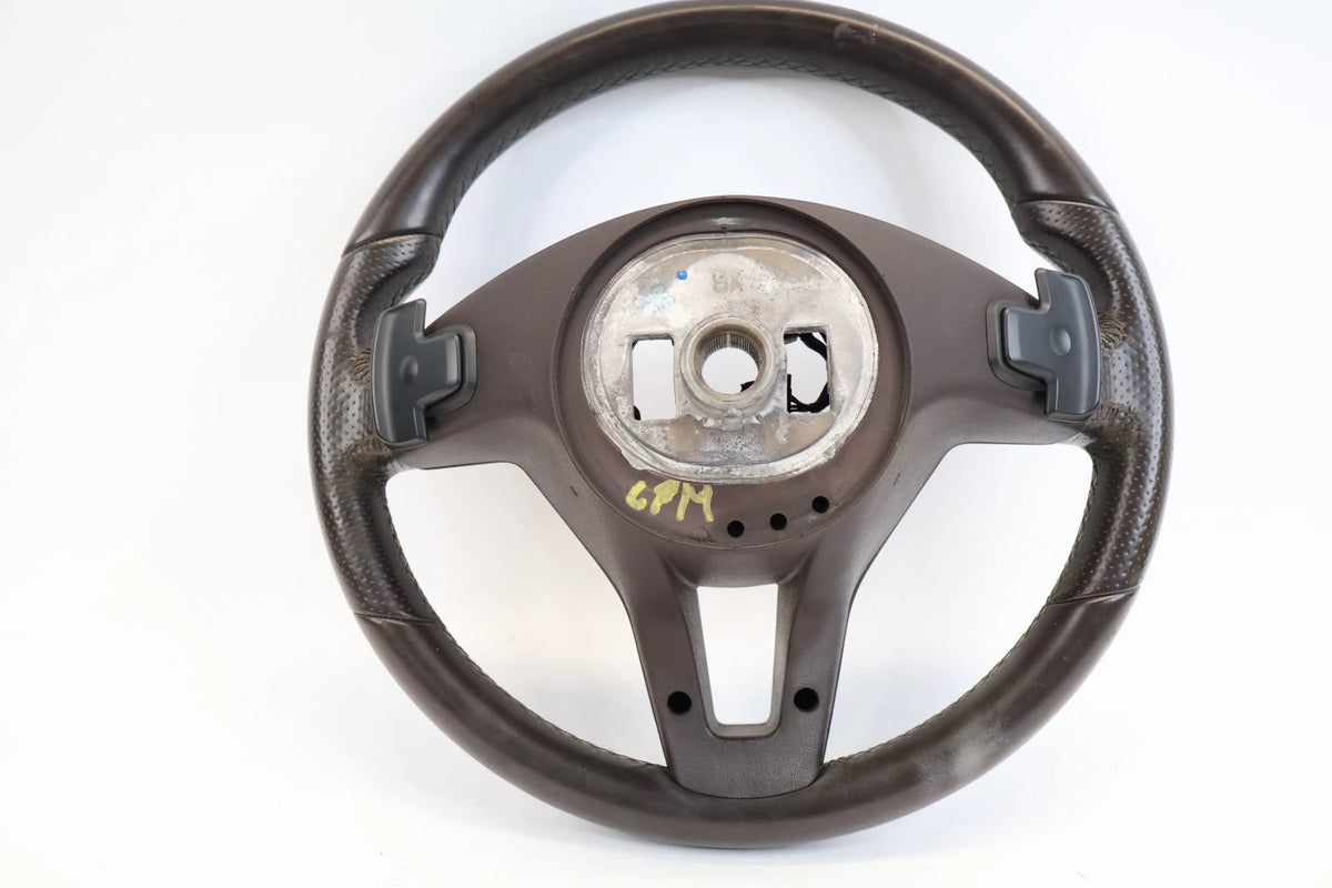 2014-2016 MERCEDES E350 W212 LEATHER STEERING WHEEL PADDLE SHIFTERS BLACK OEM