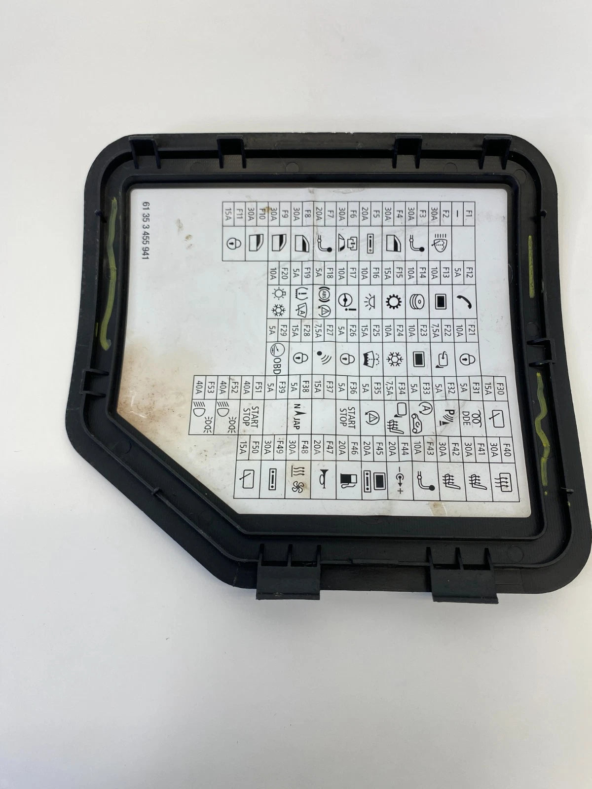 07-13 MINI COOPER INTERIOR GLOVE BOX FUSE PANEL ACCESS COVER LID 61353455941 OEM