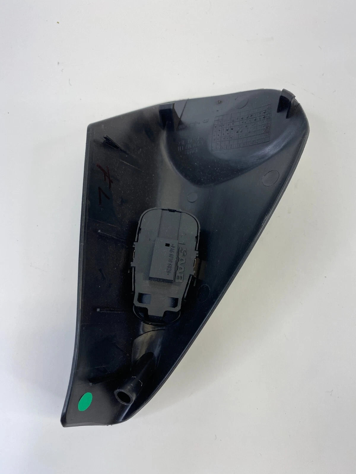 03-11 SAAB 9-3 SEDAN FRONT LEFT DOOR MIRROR SWITCH INNER CORNER COVER 12794342