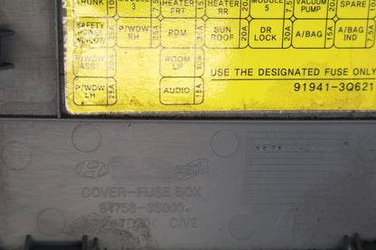 2011-2015 HYUNDAI SONATA LOWER DASHBOARD FUSE BOX LID COVER 84758-3S000 OEM