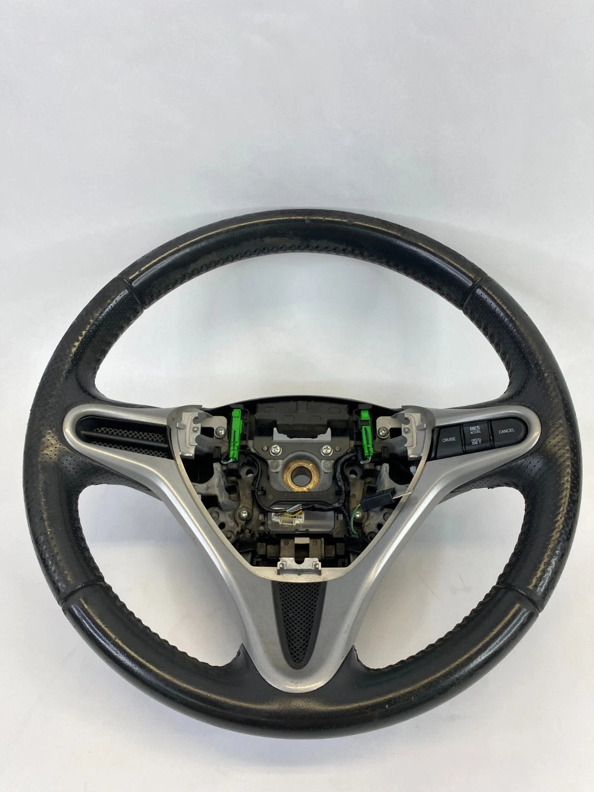 2009-2013 HONDA FIT STEERING WHEEL W/ CRUISE CONTROL SWITCH ASSEMBLY LEATHER OEM
