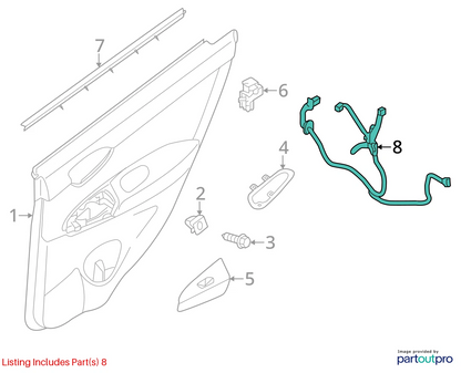 2013-2019 NISSAN SENTRA REAR RIGHT SIDE DOOR WIRING HARNESS WIRE 241263SG0A OEM