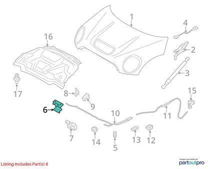 2007-2015 MINI COOPER FRONT HOOD SAFETY CATCH LATCH RELEASE 51232753420 OEM