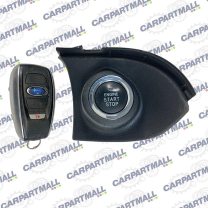 17-23 SUBARU IMPREZA ENGINE START STOP IGNITION SWITCH BUTTON BEZEL W/ KEY OEM