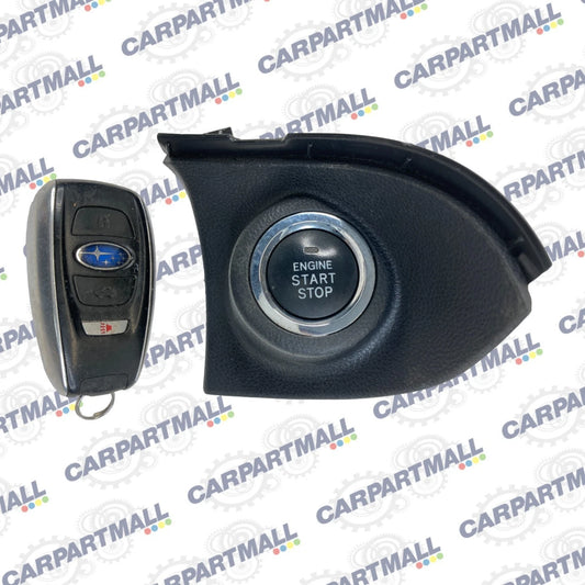 17-23 SUBARU IMPREZA ENGINE START STOP IGNITION SWITCH BUTTON BEZEL W/ KEY OEM