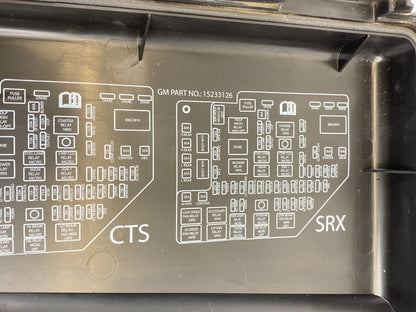 2004 2005 2006 Cadillac SRX Base 3.6L AT Engine Fuse Box Cover Lid 15233126 OEM