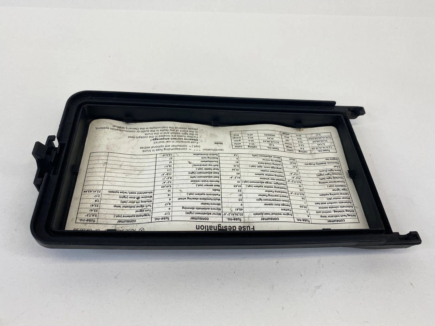 1999-2003 MERCEDES-BENZ CLK430 UNDER HOOD FUSE BOX COVER LID CAP 2085452300