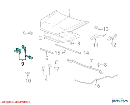 2007 2008 2009 SATURN AURA FRONT HOOD LOCK LATCH RELEASE ACTUATOR ASSEMBLY OEM