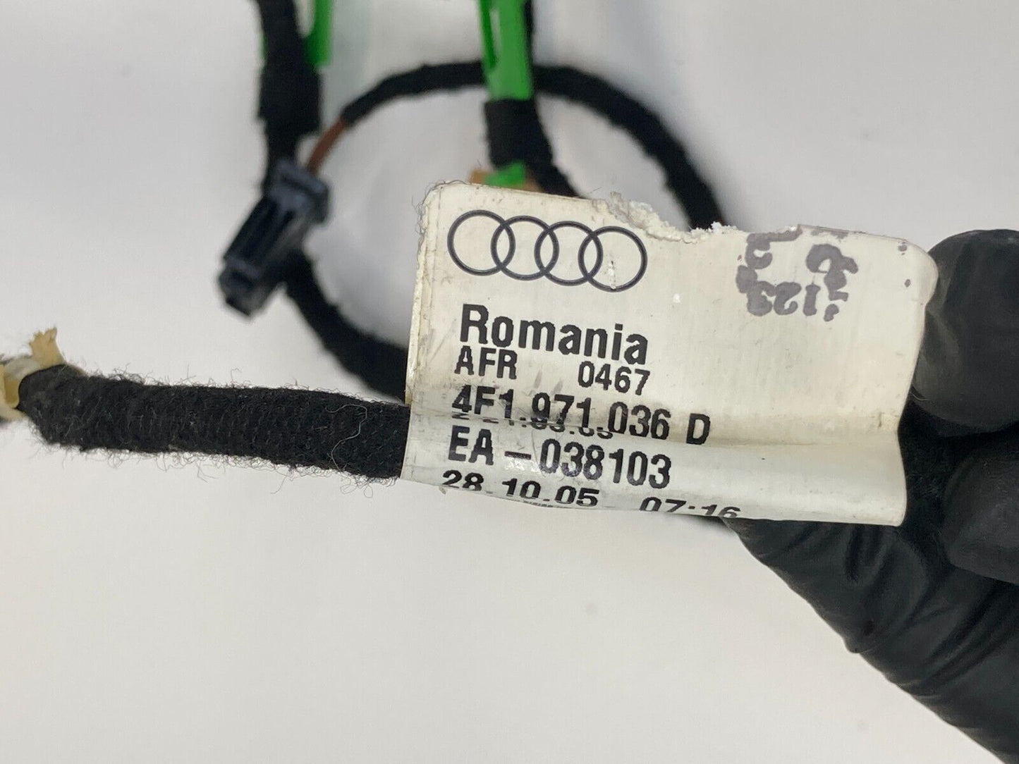 2005-2011 Audi A6 Quattro Front Right Side Door Wiring Wire Harness 4F1-971-036