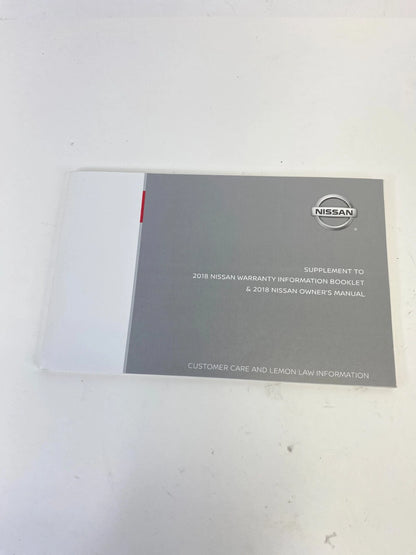 2018 Nissan Altima SV SEDAN Owners Manual Information Guide Book Set w / Case