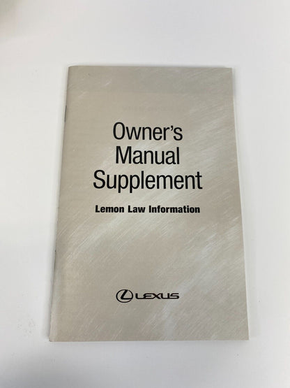 2004 04 Lexus LS430 Owners Owner´s Manual Supplement W/ Case OEM