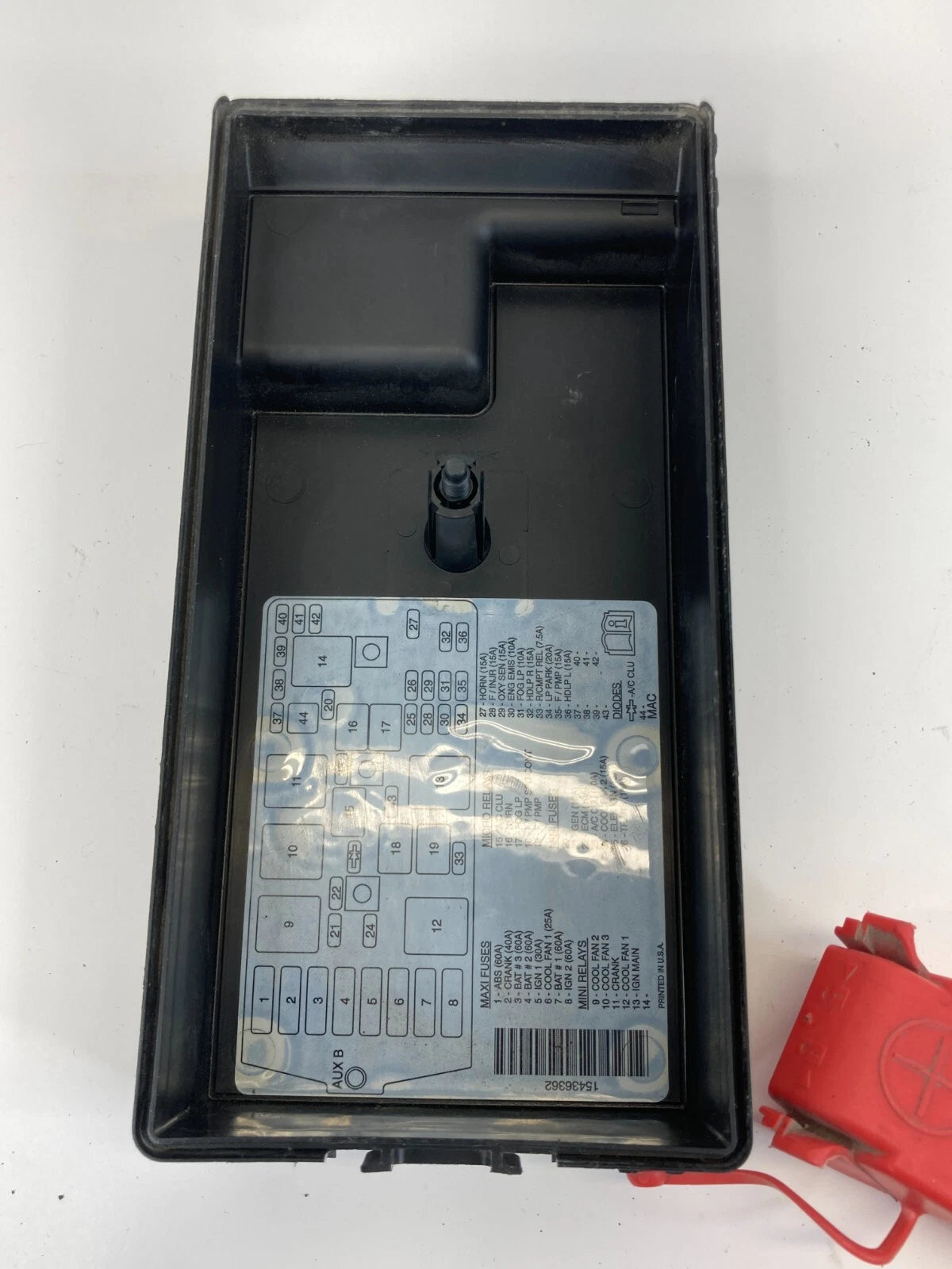 02 03 04 05 BUICK CENTURY ENGINE FUSE BOX LID UPPER COVER TOP 15436362 OEM