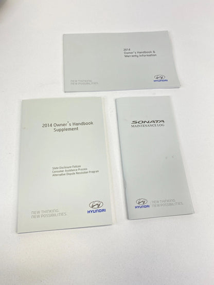 2014 HYUNDAI SONATA OWNER'S MANUAL MAINTENACE HANDBOOK SUPPLEMENT BOOK W/ CASE