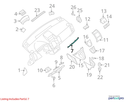 2010-2012 NISSAN SENTRA RIGHT SIDE DASH FINISH MOLDING TRIM PANEL 68411-ET000