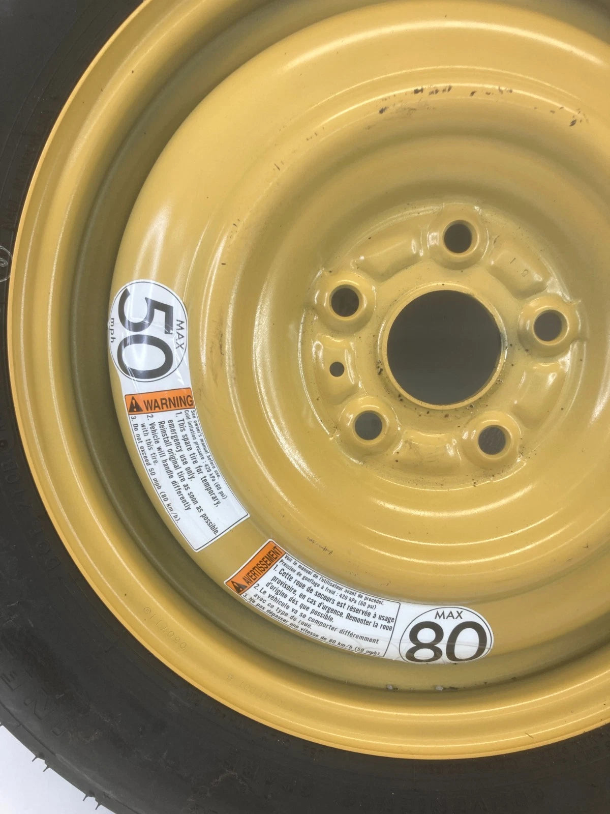 2010-2013 SUZUKI KIZASHI EMERGENCY SPARE TIRE COMPACT DONUT WHEEL T145/90D16 95M