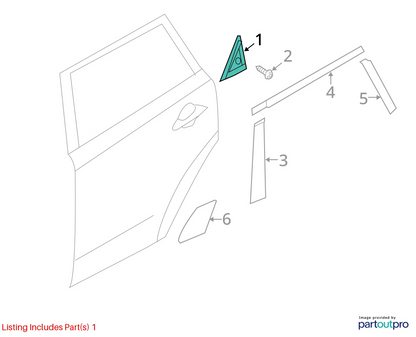 14-19 KIA SOUL REAR RIGHT PASSENGER DOOR OUTSIDE DELTA MOLDING 83840-B2000 OEM