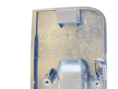 04-08 ACURA TL FRONT PASSENGER DOOR WINDOW SWITCH COVER TRIM ONLY 83500SEPAA010