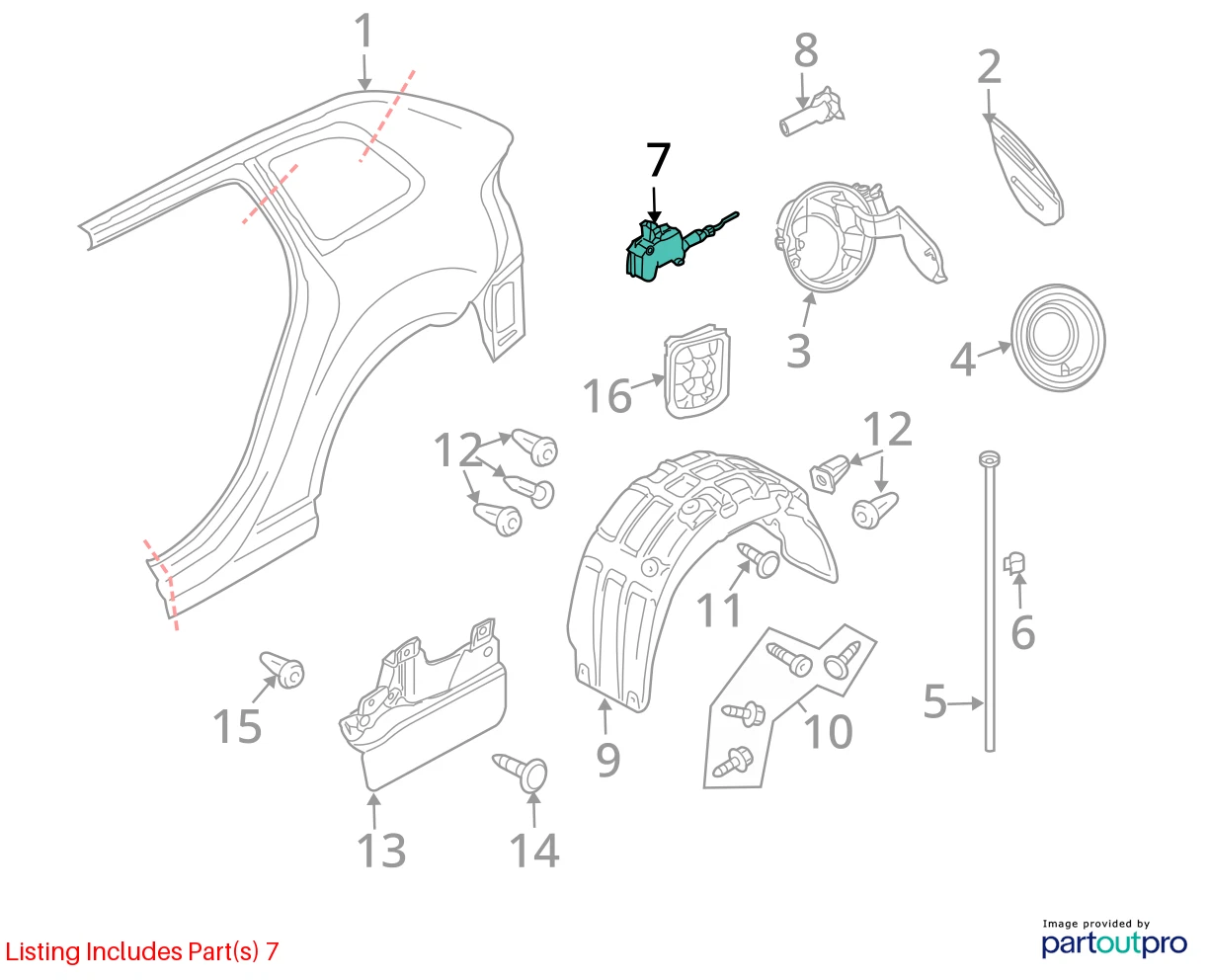 2008-2013 AUDI A3 QUATTRO FUEL FILLER DOOR LOCK ACTUATOR OPEN RELEASE 8P4862153C