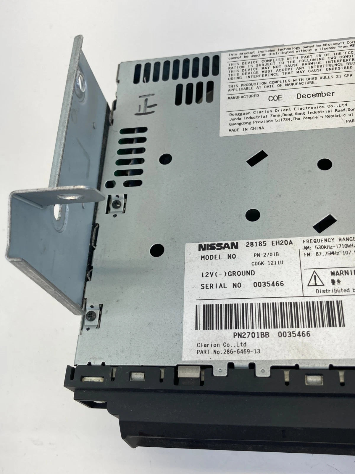 2006 2007 INFINITI M35 M45 RADIO AM/FM CD SINGLE DISC PLAYER 28185-EH20A OEM