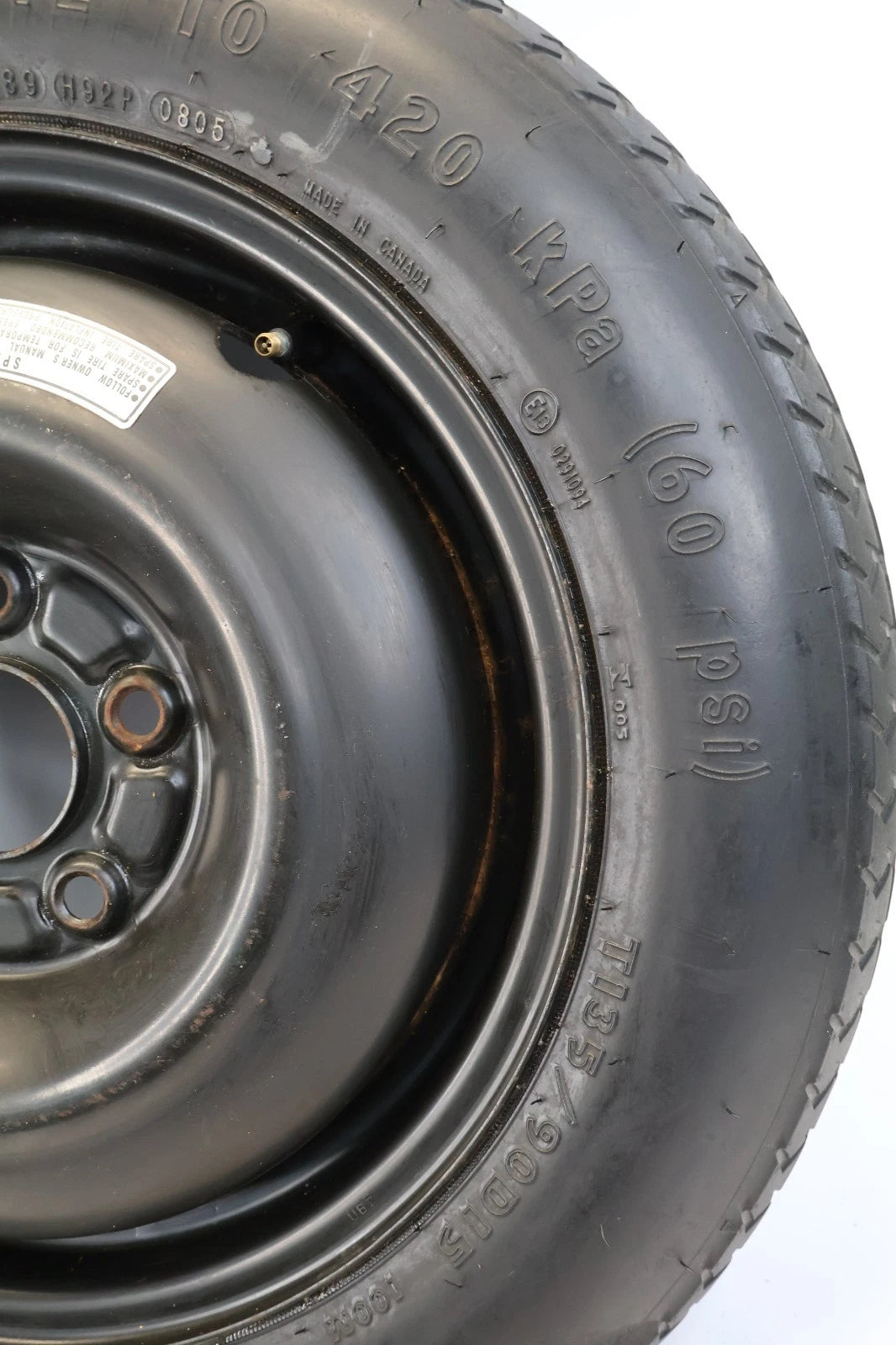 2003-2007 HONDA ACCORD COMPACT SPARE TIRE DONUT RIM WHEEL T135/90D15 100M OEM