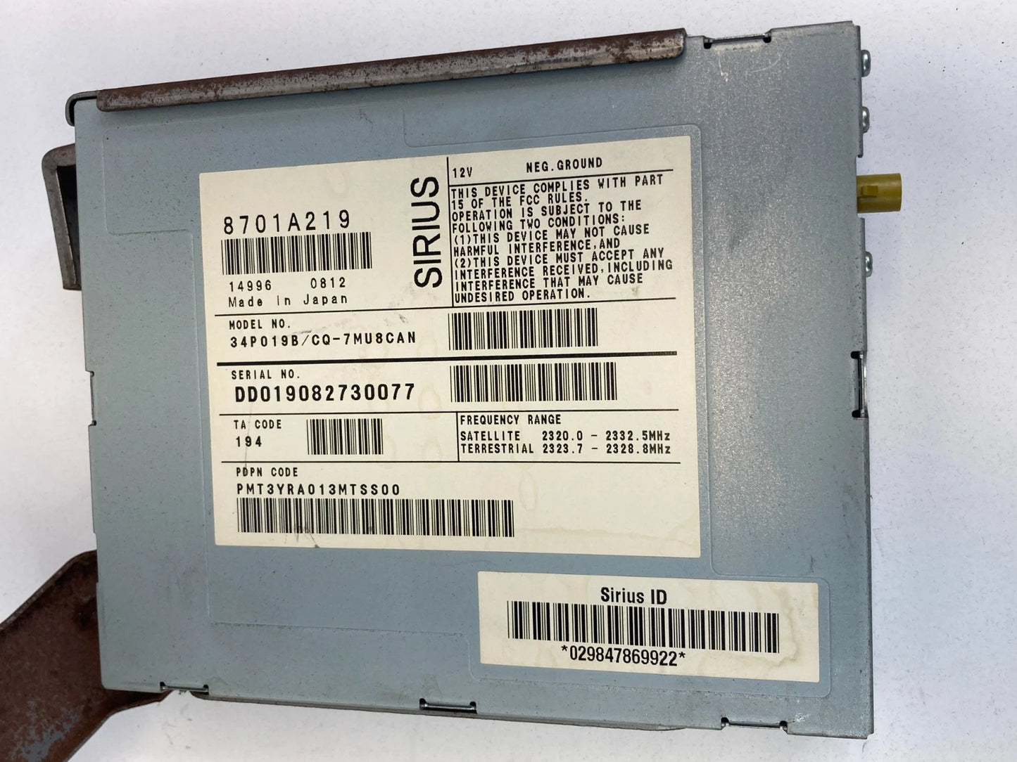 2008-2013 MITSUBISHI OUTLANDER SATELLITE RADIO SIRIUS CONTROL UNIT OEM 8701A219