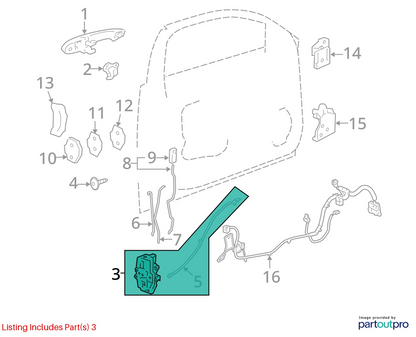 2006-2011 CHEVROLET IMPALA FRONT LEFT DOOR LOCK LATCH RELEASE ACTUATOR 20790496