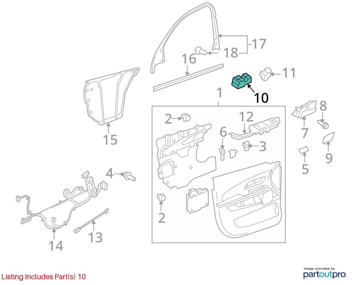 2010-2017 CHEVROLET EQUINOX FRONT LEFT MASTER POWER WINDOW SWITCH 20917599 OEM