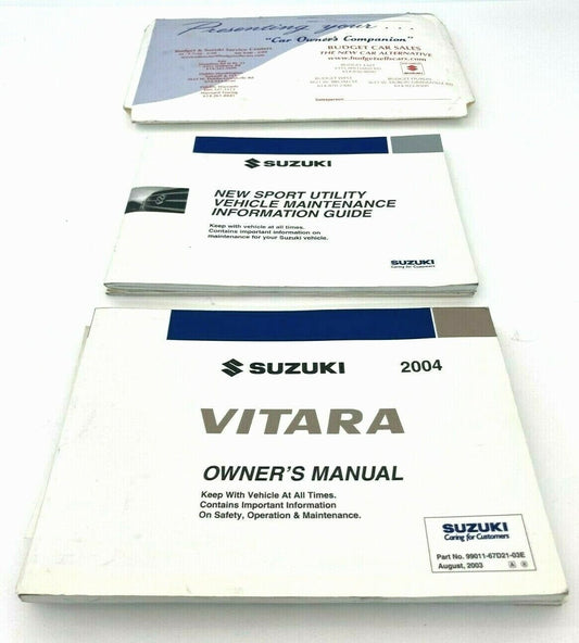 2004 04 Suzuki Vitara LX Owners Manual Information Guide Book Set OEM