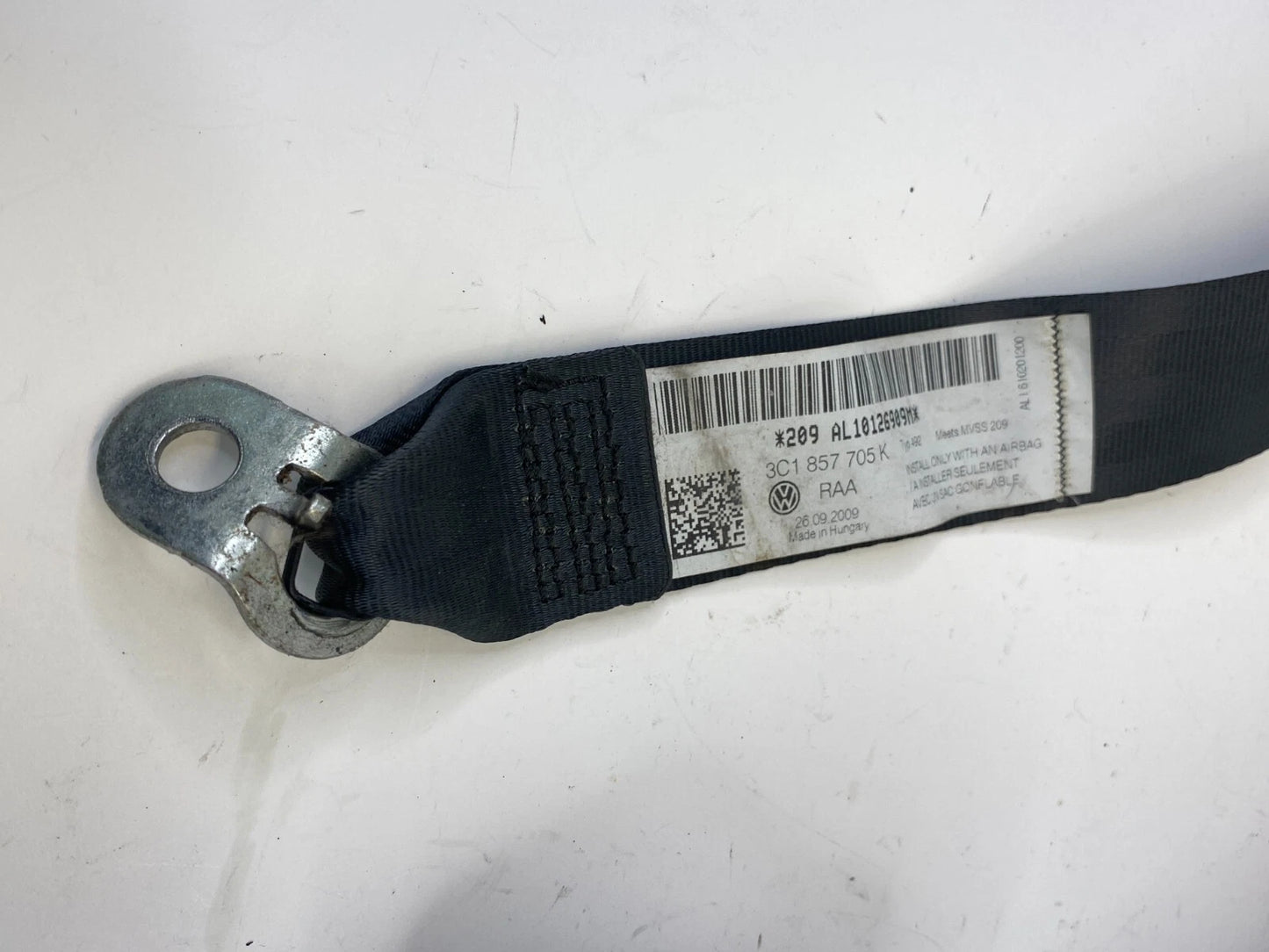 09-17 VOLKSWAGEN CC FRONT LEFT SEAT BELT RETRACTOR ASSEMBLY 3C1-857-705-K OEM