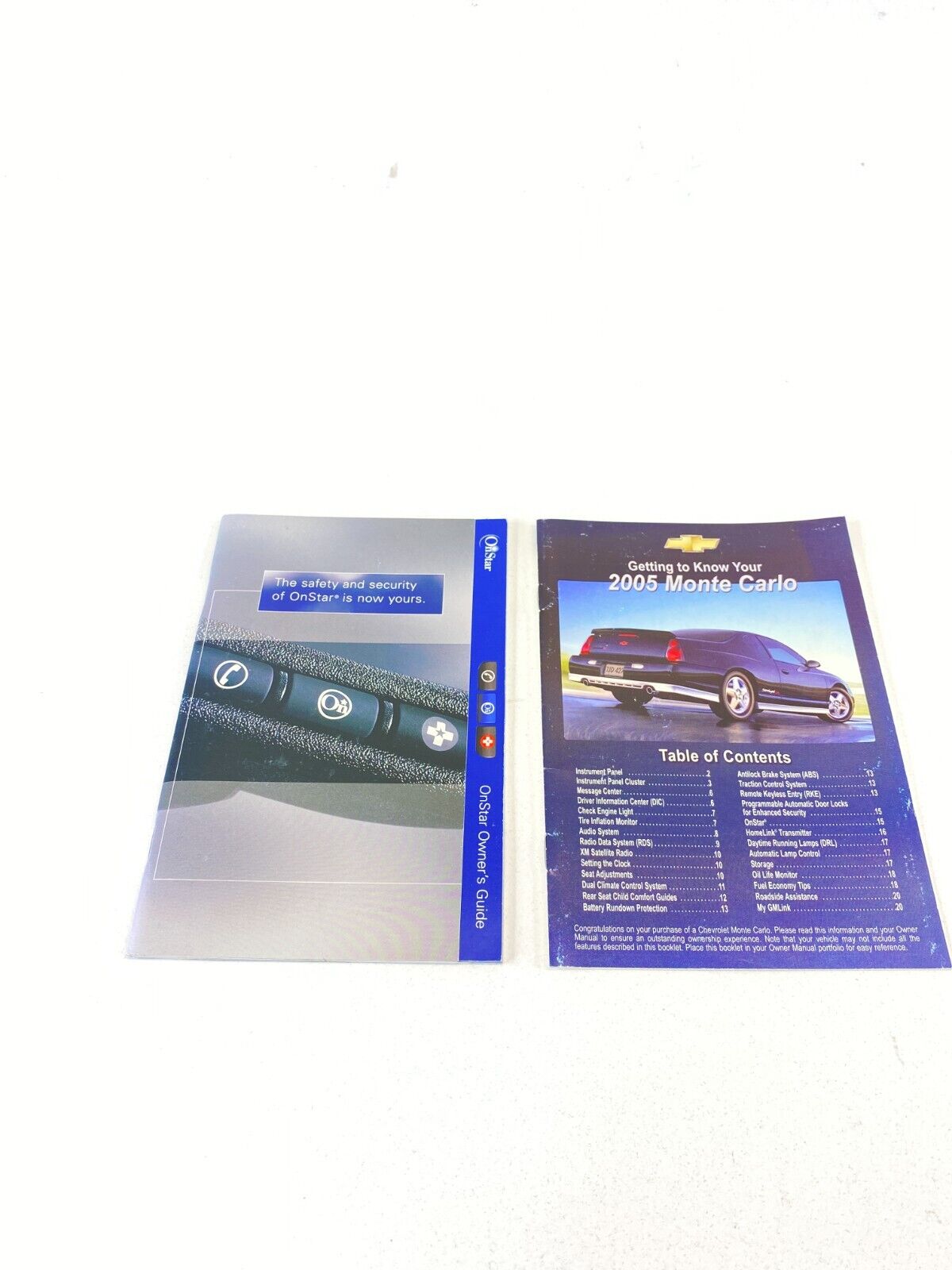 2005 Chevrolet Monte Carlo Owners Manual Warranty Assistance Information Guide