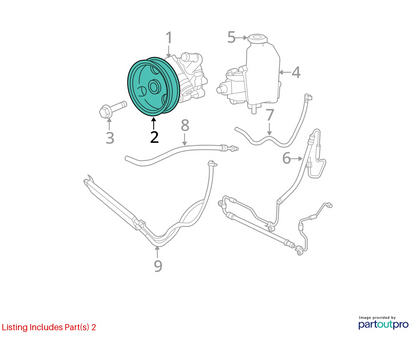 2006-2010 JEEP COMMANDER 4.7L POWER STEERING PUMP W/ PULLEY & RESERVOIR OEM