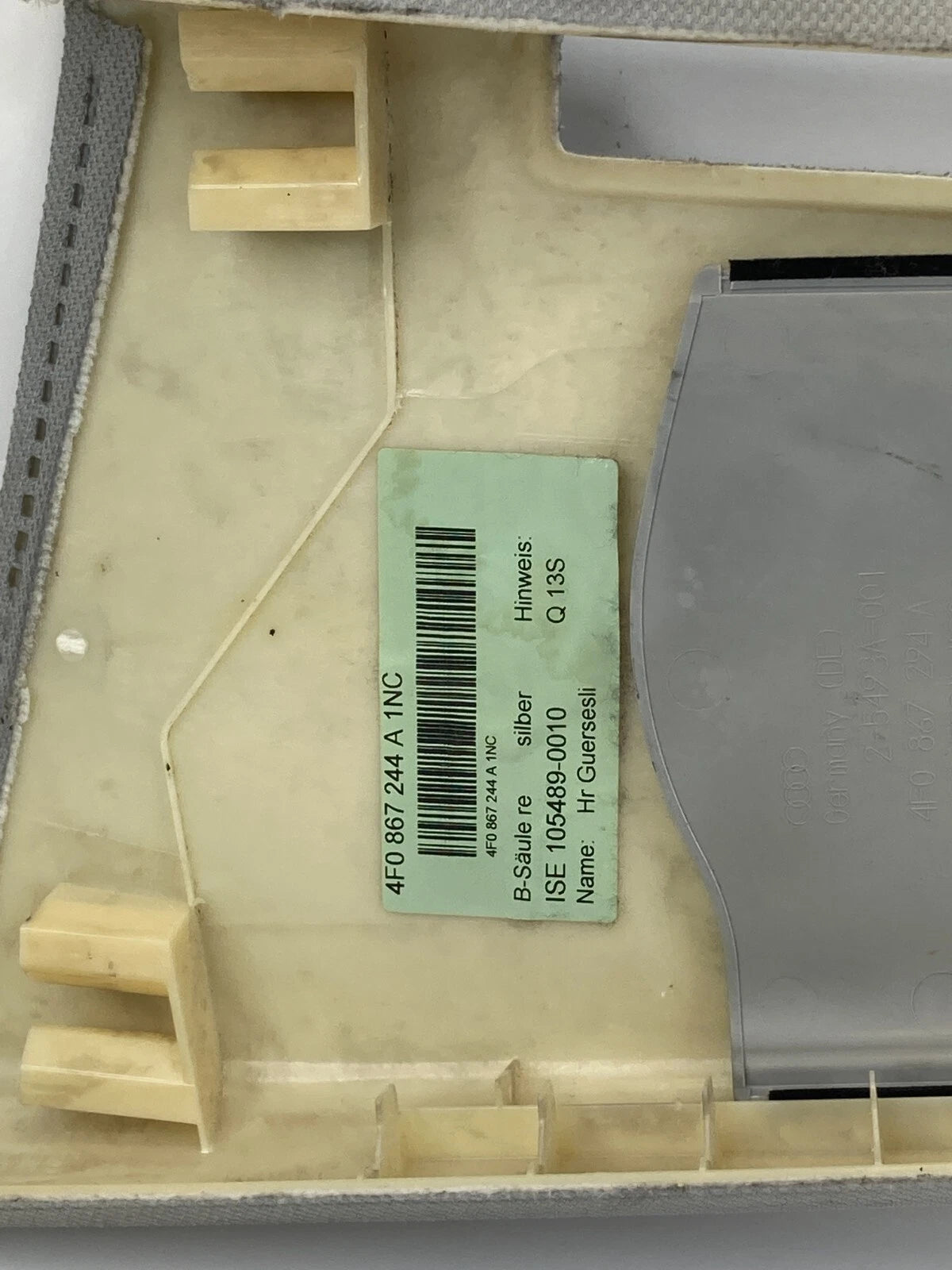 05-08 AUDI A6 QUATTRO FRONT RIGHT UPPER B PILLAR CENTER COVER TRIM 4F0867294 OEM