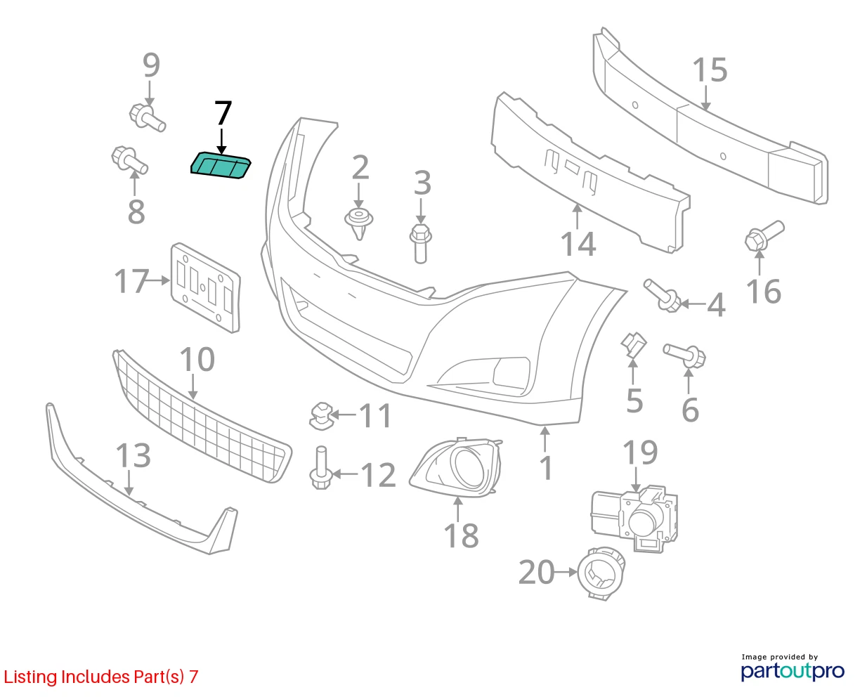2009-2016 TOYOTA VENZA FRONT RIGHT BUMPER COVER SUPPORT RAIL 52535-0T010 OEM