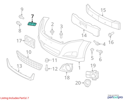 2009-2016 TOYOTA VENZA FRONT RIGHT BUMPER COVER SUPPORT RAIL 52535-0T010 OEM