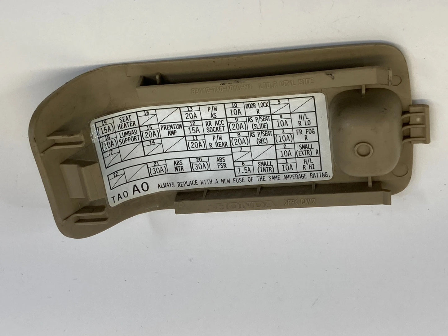 2008-2012 Honda Accord Right Lower Dash Interior Fuse Box Cover 83112TA0A010 OEM