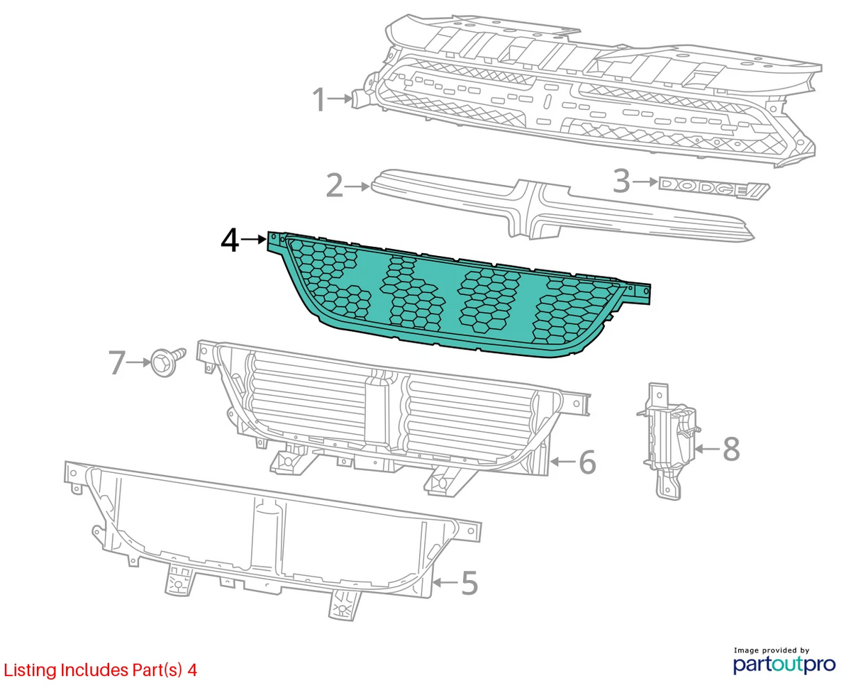 2013-2016 DODGE DART FRONT BUMPER LOWER GRILLE BLACK HONEYCOMB OEM 68081409AA