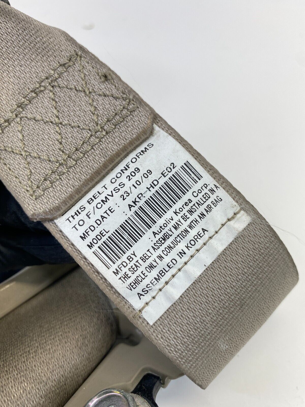 2007-2010 Hyundai Elantra Sedan Front Right Passenger Side Seat Belt Retractor