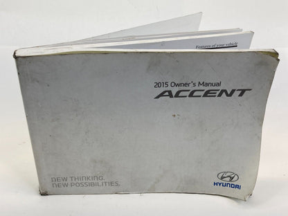 2015 15 Hyundai Accent Owner`s User Manual Maintenance Log Handbook OEM