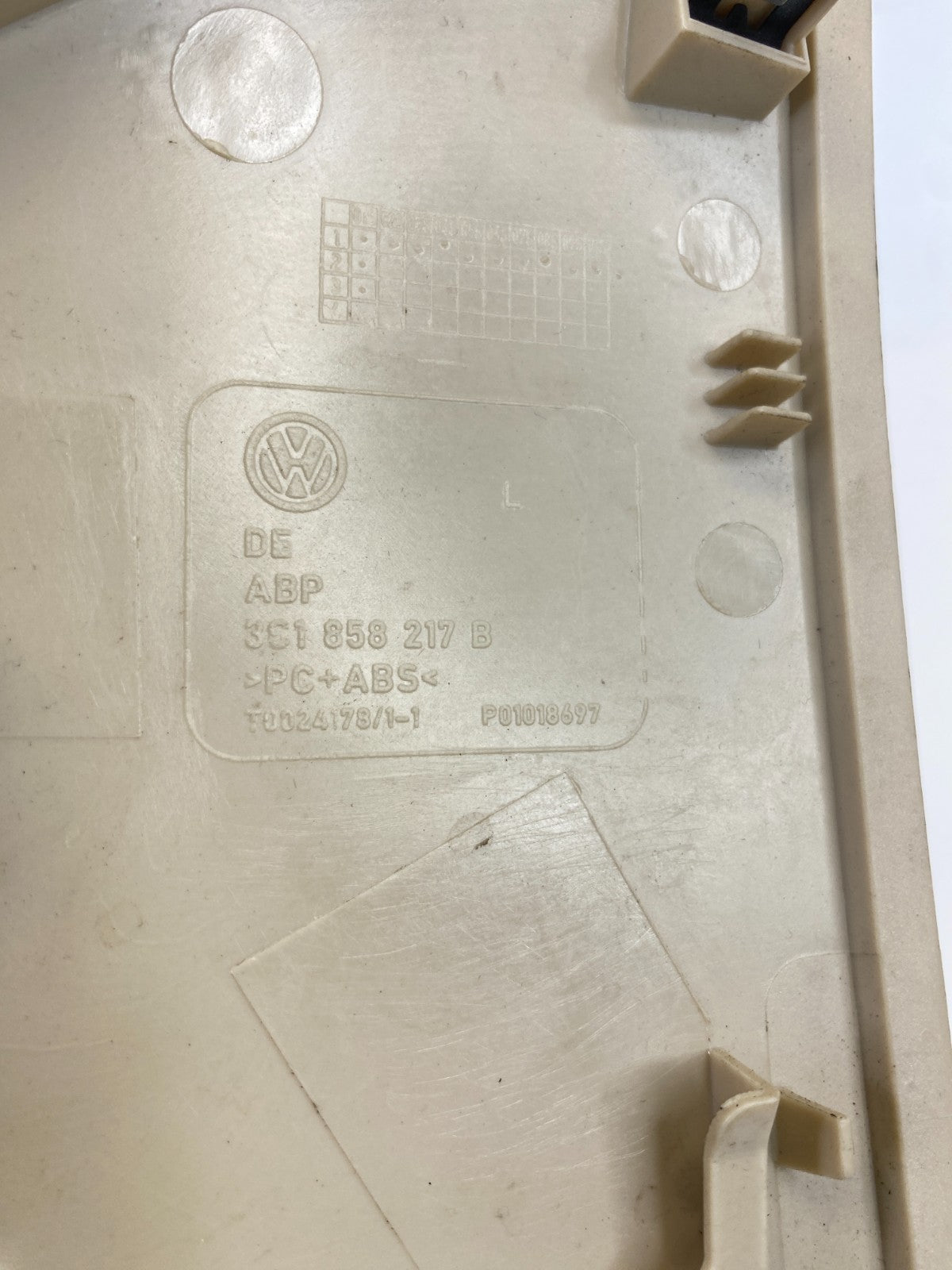 2009-2017 Volkswagen CC Dash Panel Left Side End Cap Trim Cover 3C1858217B OEM