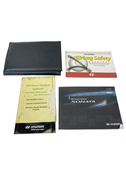 2009 09 Hyndai Sonata Owners Owner's Manual Handbook Supplement Set w/ Case OEM